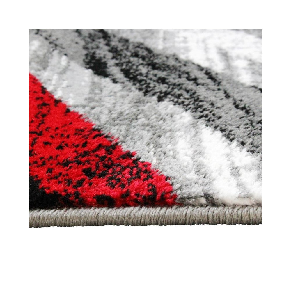Flash Furniture Altum Collection Red 2' x 7' Waves Area Rug OKR-RG1107-27-RD-GG