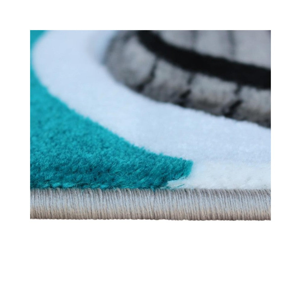 Flash Furniture Athos Collection 2x3 Turquoise Abstract Rug KP-RG952-23-TQ-GG