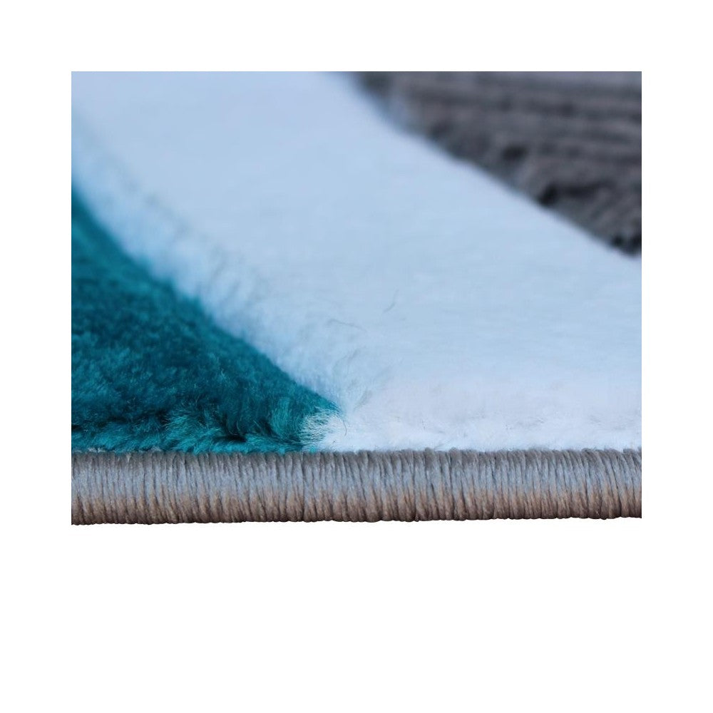 Flash Furniture Athos Collection 4x4 Turquoise Abstract Rug KP-RG952-44-TQ-GG