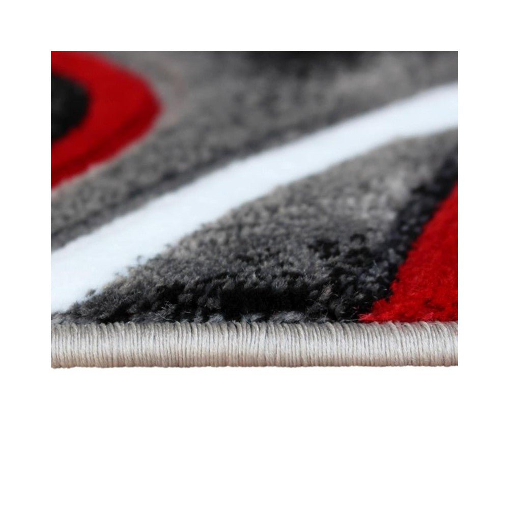 Flash Furniture Atlan Collection 2x7 Red Abstract Rug KP-RG951-27-RD-GG