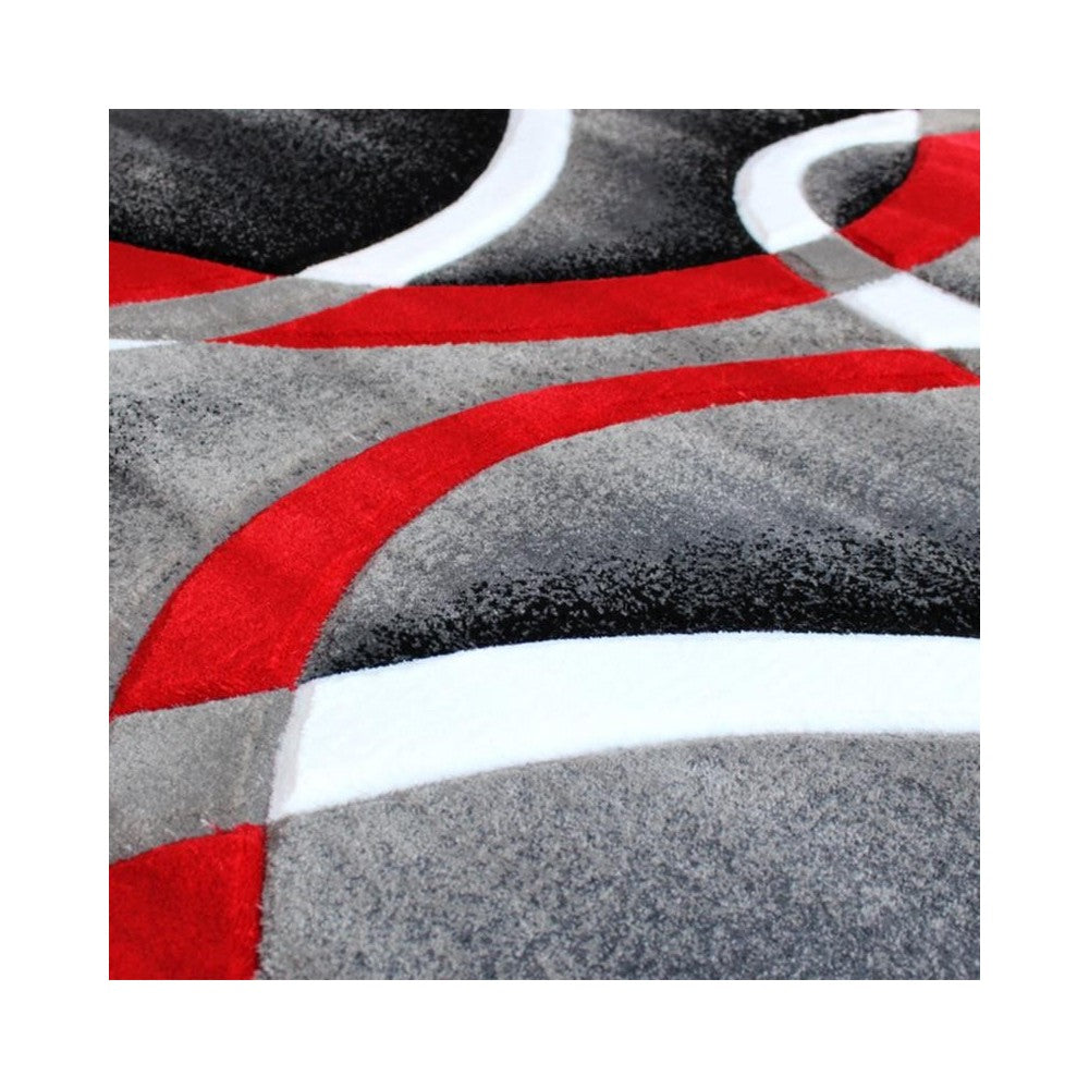 Flash Furniture Atlan Collection 2x7 Red Abstract Rug KP-RG951-57-RD-GG