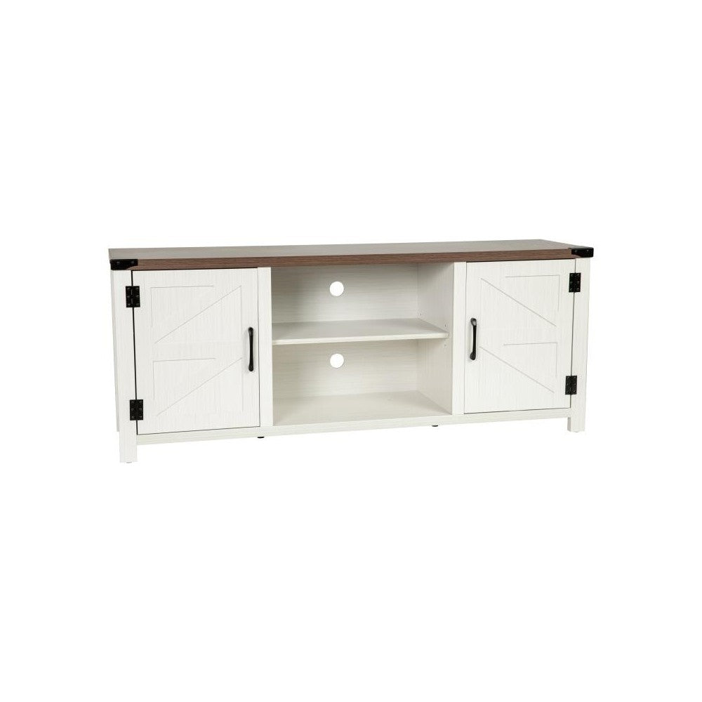 Flash Furniture Ayrith White 59" Barn Door TV Stand GC-MBLK67-WH-GG