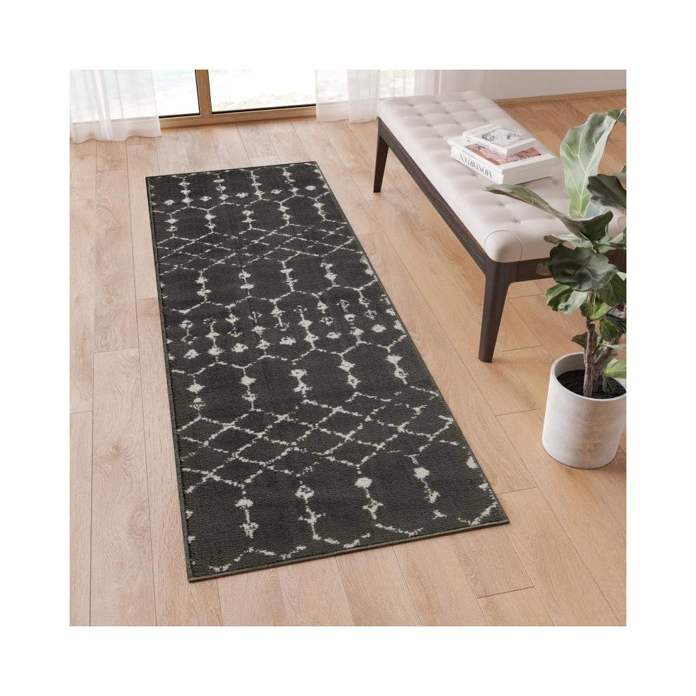 Flash Furniture Beth 2x6 Dark Gray & Ivory Area Rug RC-CR19-1330-26-GR-GG