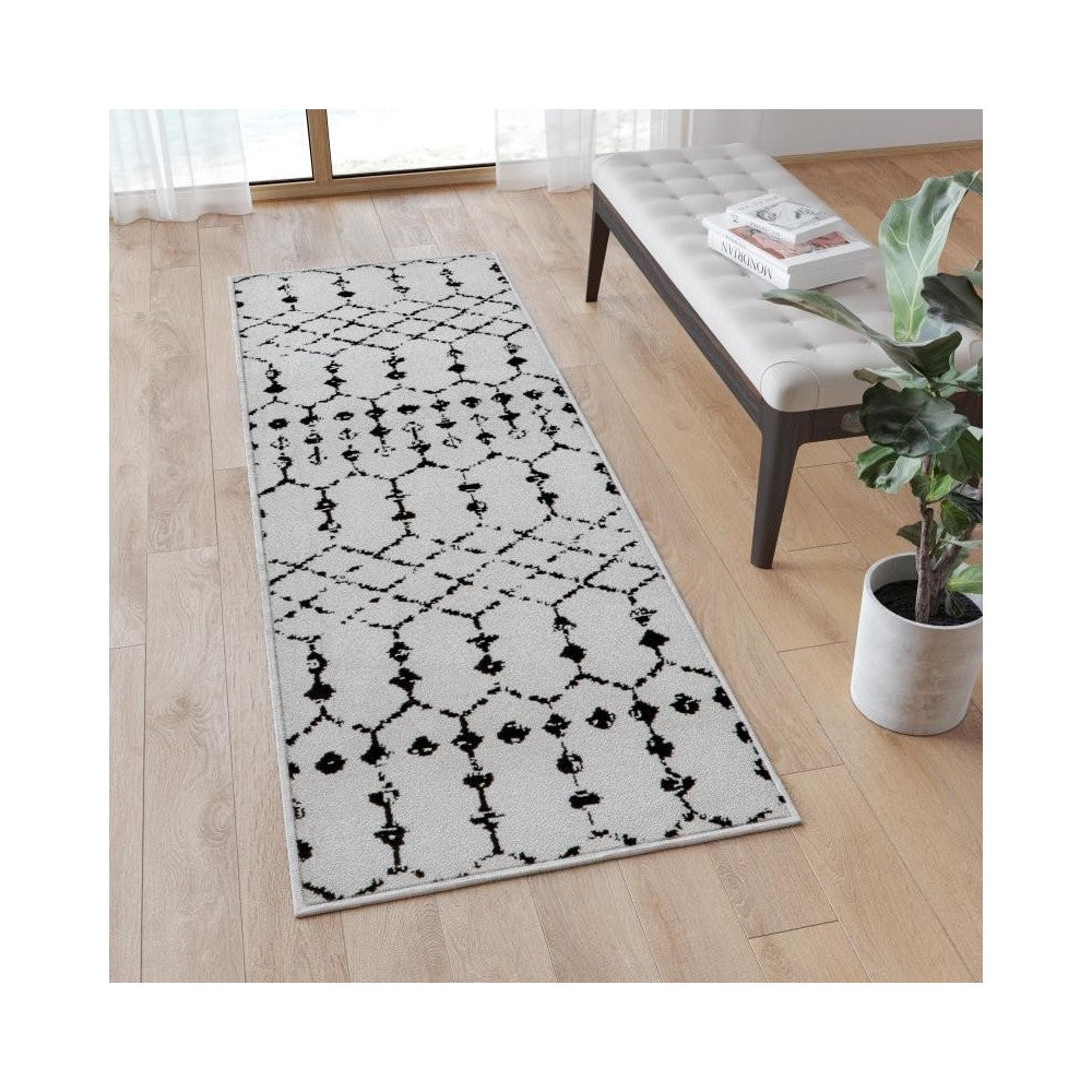 Flash Furniture Beth 2x6 Ivory & Black Area Rug RC-CR19-1330-26-WH-GG