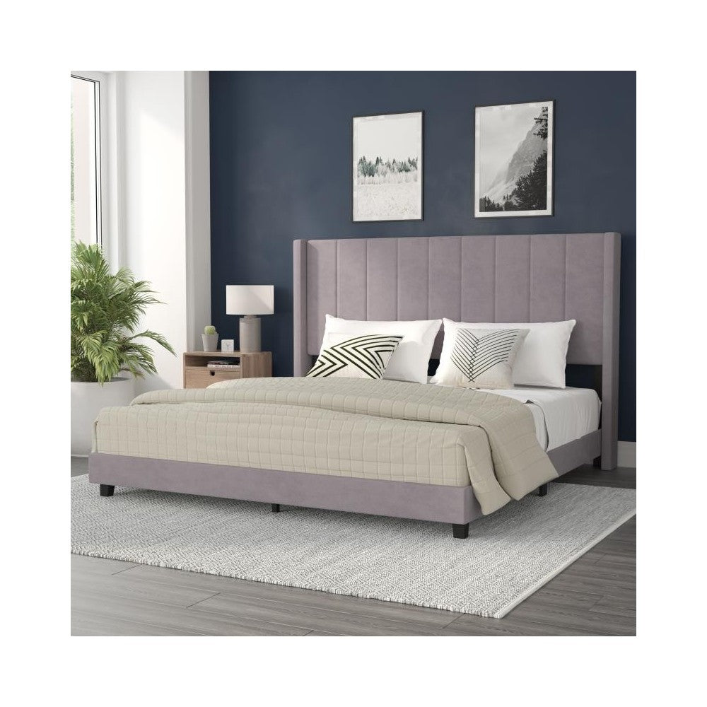 Flash Furniture Bianca Gray King Platform Bed YK-1079-GY-K-GG