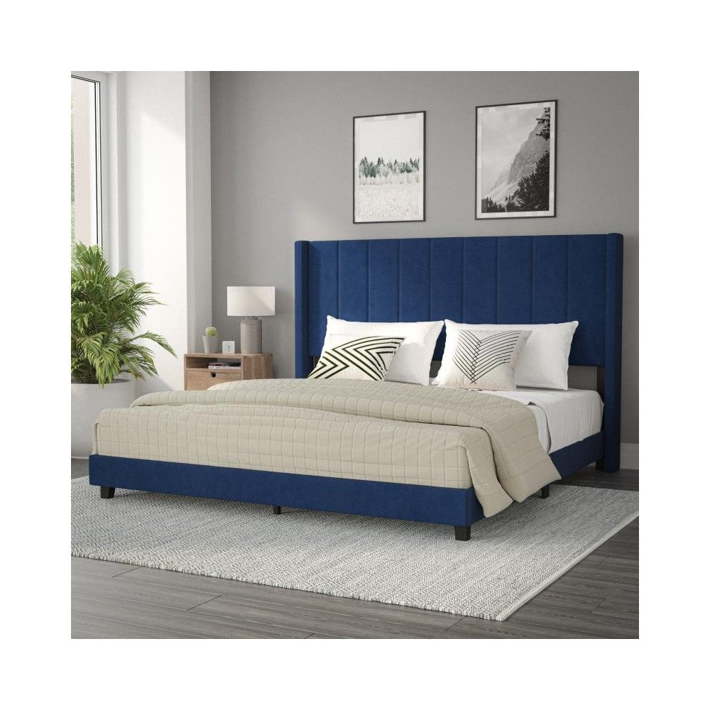 Flash Furniture Bianca Navy King Platform Bed YK-1079-NAVY-K-GG
