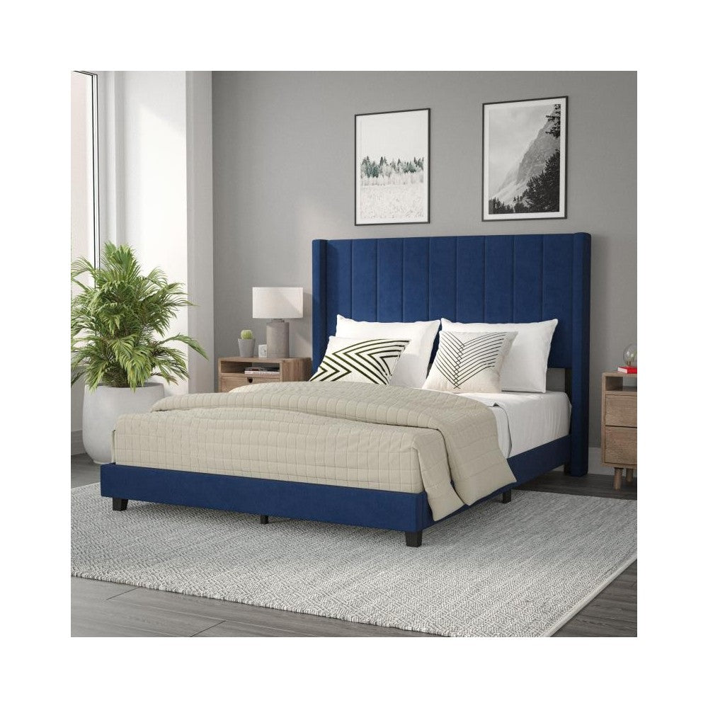 Flash Furniture Bianca Navy Queen Platform Bed YK-1079-NAVY-Q-GG