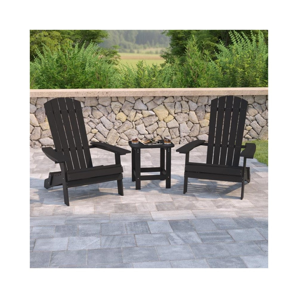 Flash Furniture Black Table and 2 Chair Set JJ-C14505-2-T14001-BLK-GG