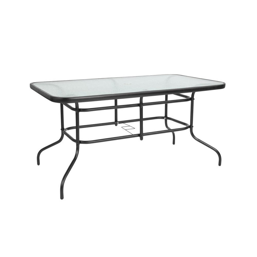 Flash Furniture Brazos 31.5x55 Black Patio Table Set TLH-089REC-303CBK4-GG