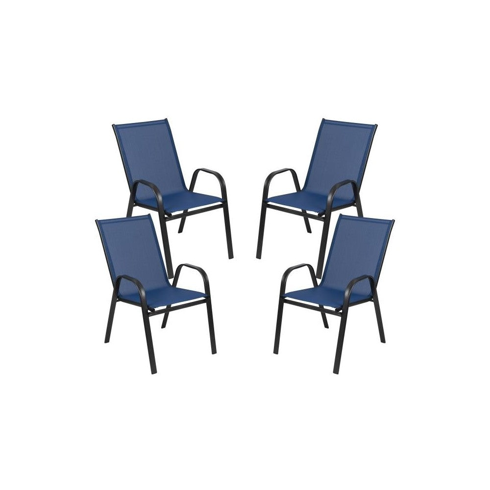 Flash Furniture Brazos 4PK Navy Patio Stack Chair 4-JJ-303C-NV-GG