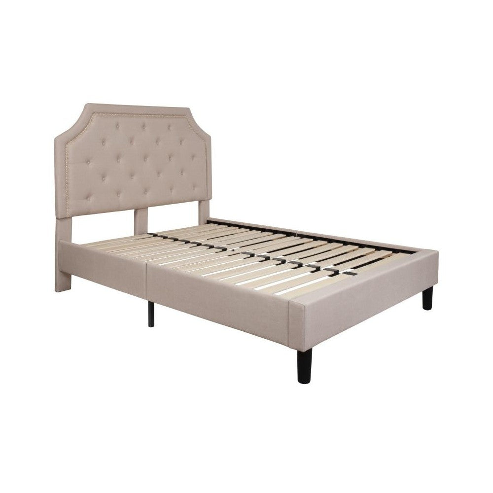 Flash Furniture Brighton Full Platform Bed Set-Beige SL-BM10-2-GG