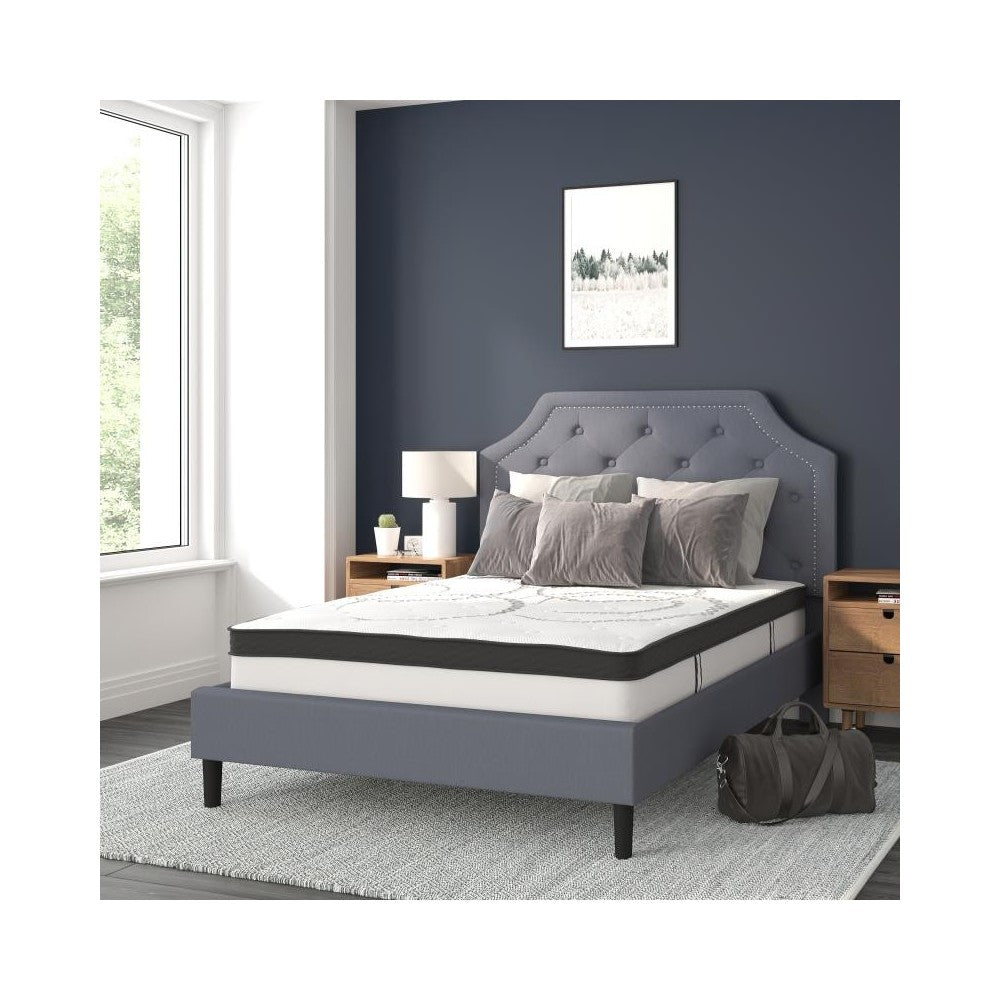Flash Furniture Brighton Full Platform Bed Set-Gray SL-BM10-10-GG