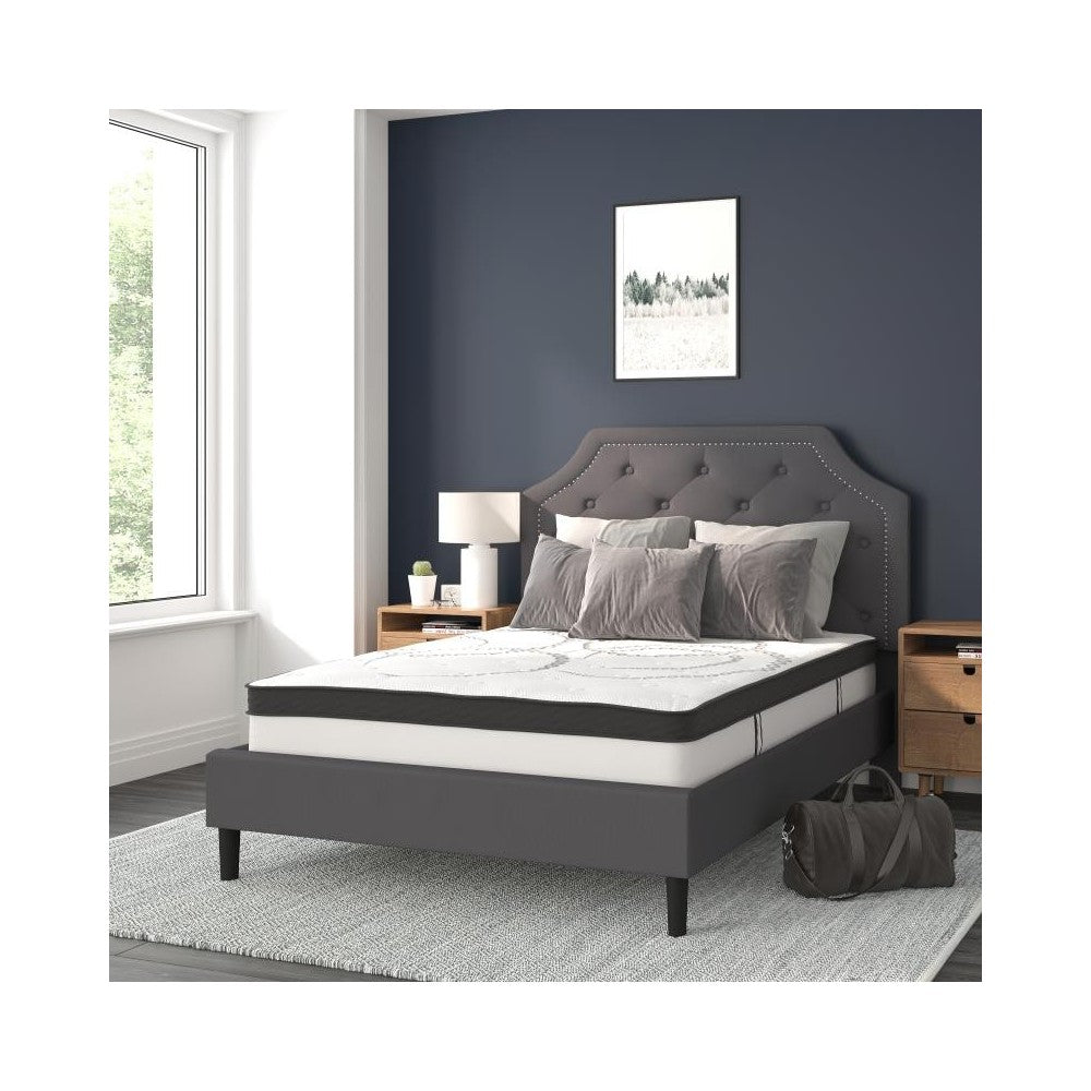 Flash Furniture Brighton Full Platform Bed Set-Gray SL-BM10-14-GG