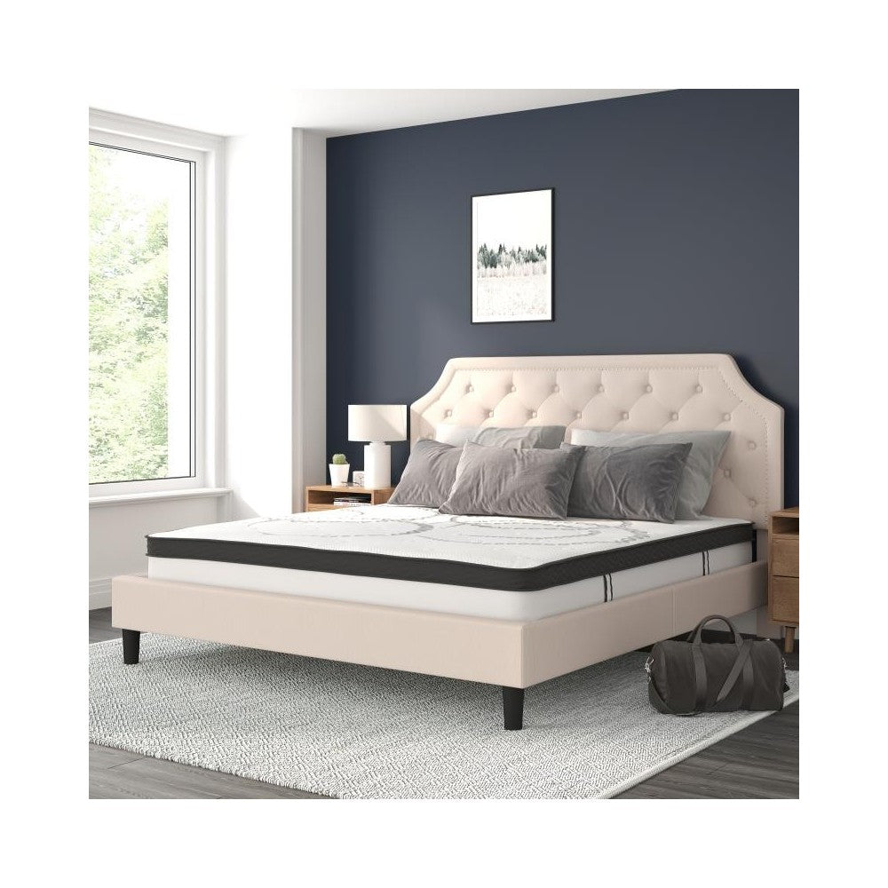 Flash Furniture Brighton King Platform Bed Set-Beige SL-BM10-4-GG