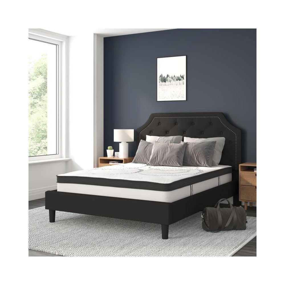 Flash Furniture Brighton Queen Platform Bed Set-Black SL-BM10-7-GG