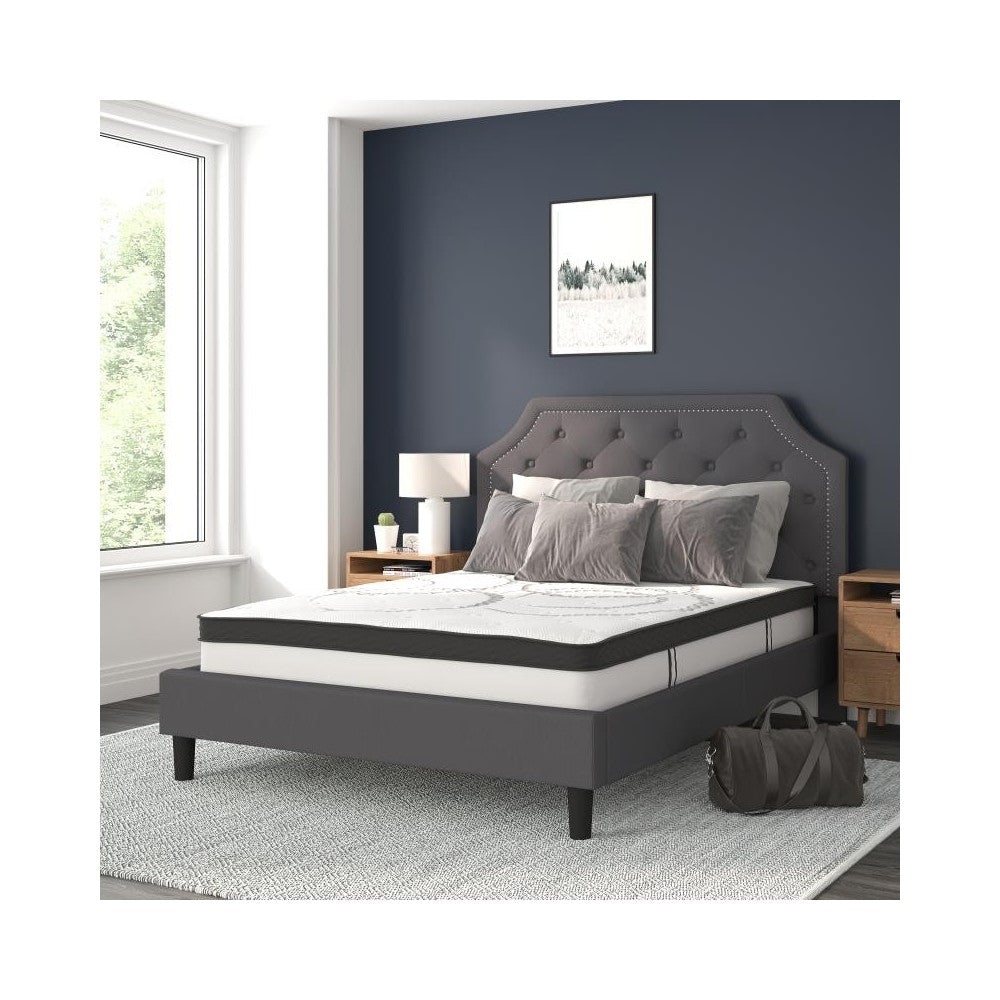 Flash Furniture Brighton Queen Platform Bed Set-Gray SL-BM10-15-GG