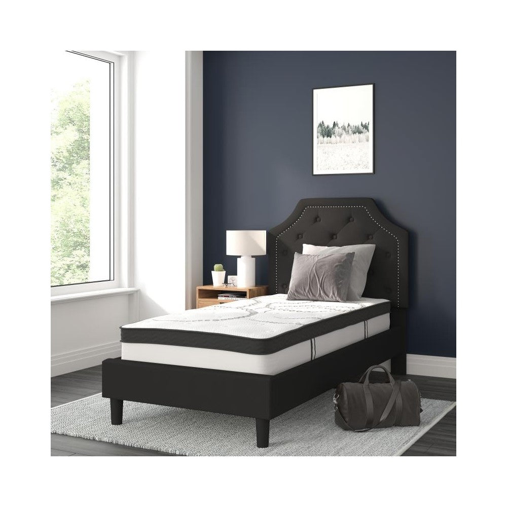 Flash Furniture Brighton Twin Platform Bed Set-Black SL-BM10-5-GG