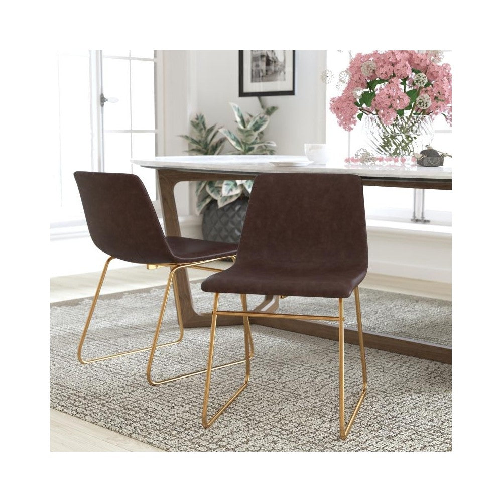 Flash Furniture Butler 2Pk 18" Dk Brown Dining Chair ET-ER18345-18-DB-GG