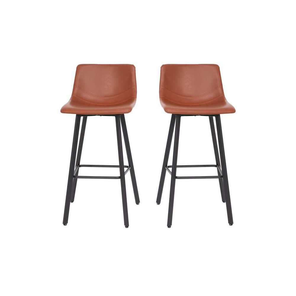 Flash Furniture Caleb 2PK 30" Cognac Leather Stools CH-212069-30-BR-GG