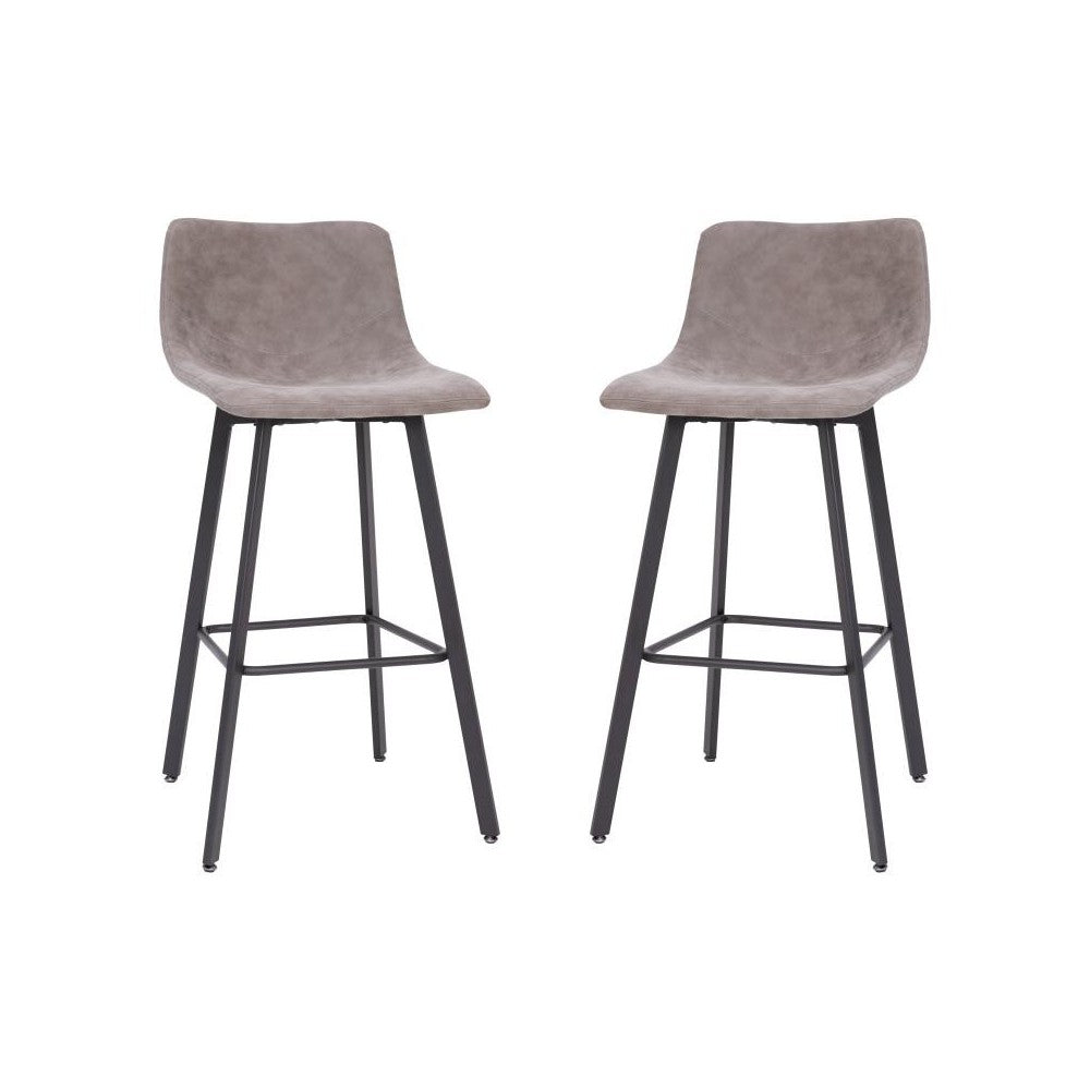 Flash Furniture Caleb 2PK 30" Gray Leather Stools CH-212069-30-GY-GG