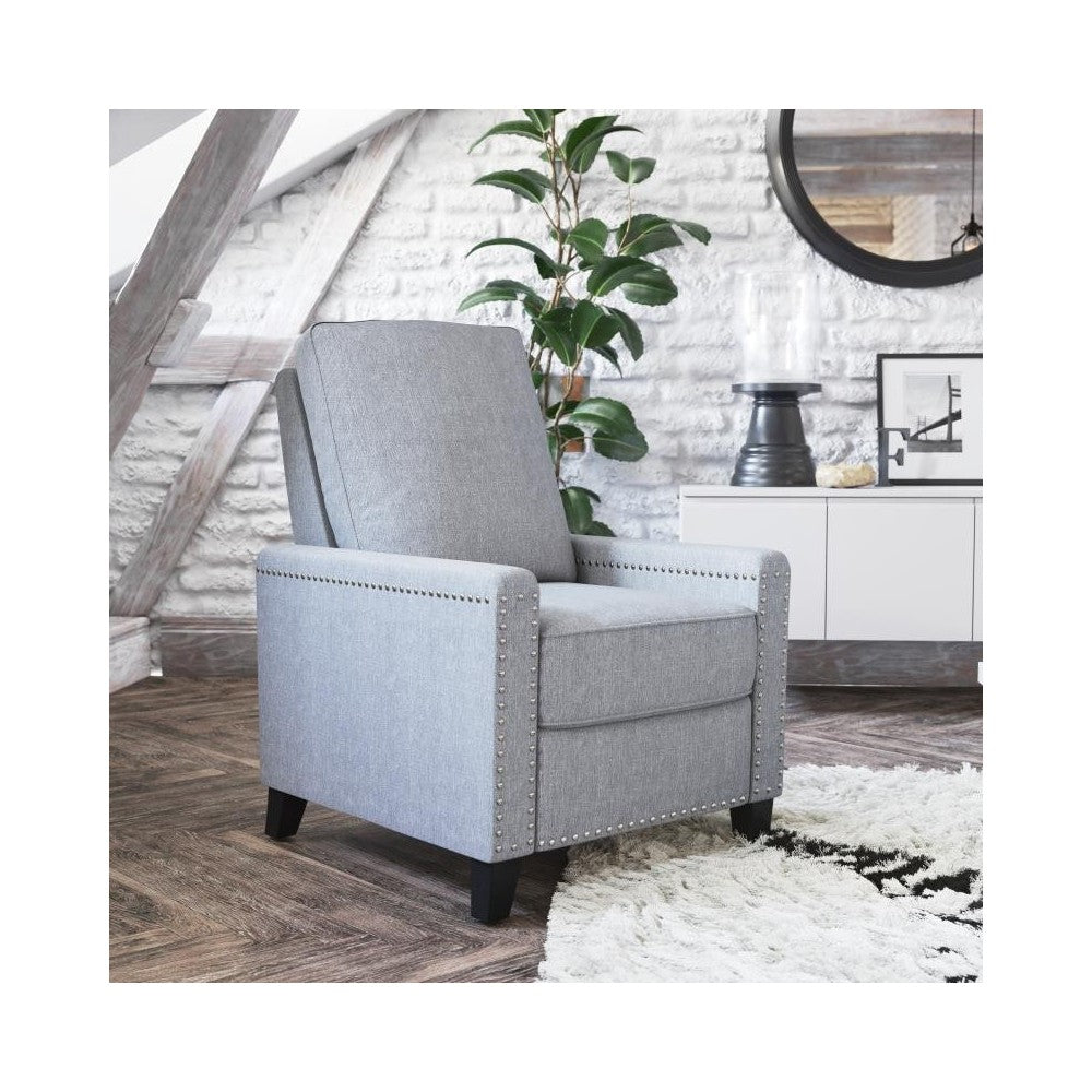 Flash Furniture Carson Light Gray Push Back Recliner BO-BS7003-LGY-GG