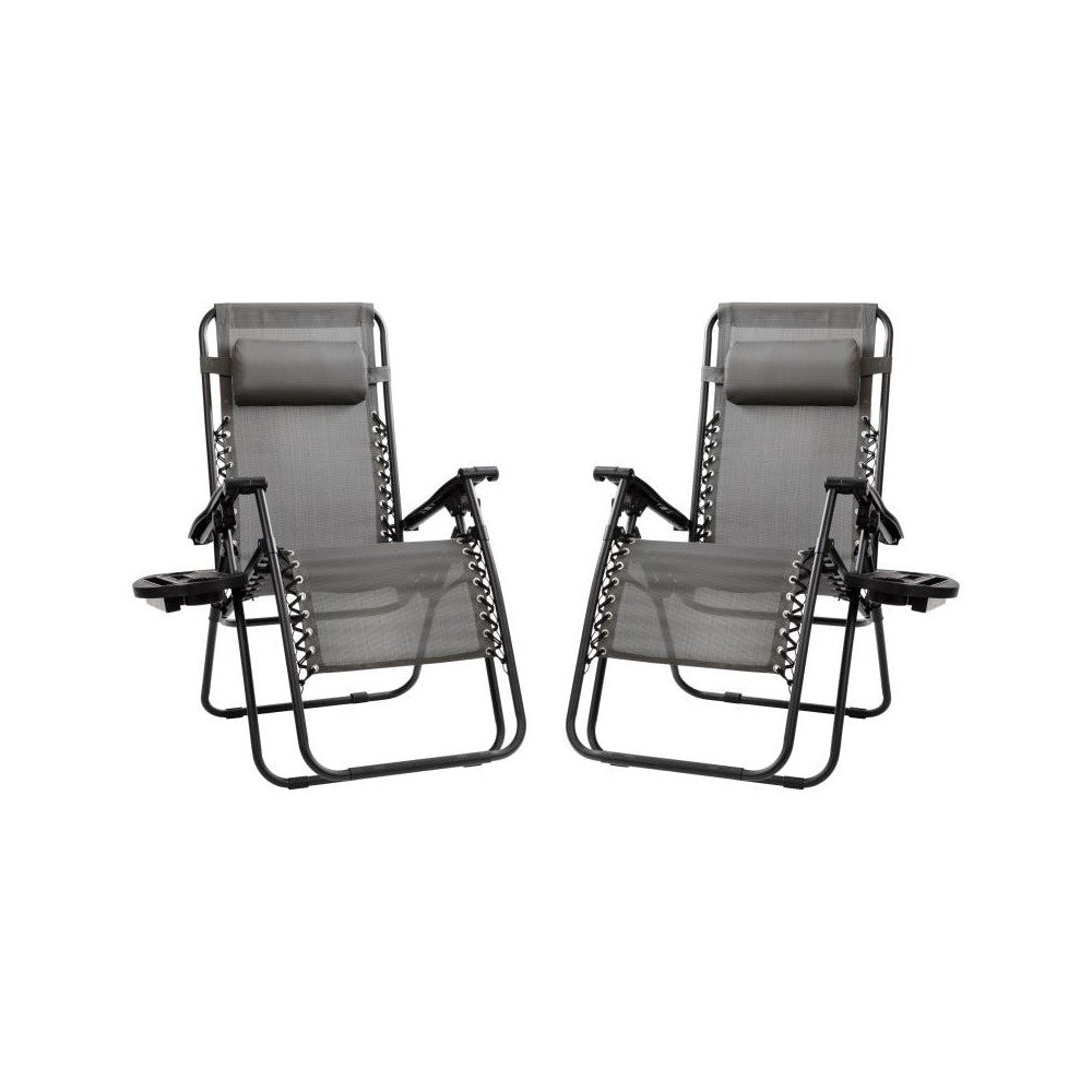 Flash Furniture Celestial Gray Zero Gravity Lounge Chair 2-GM-103122SS-GR-GG