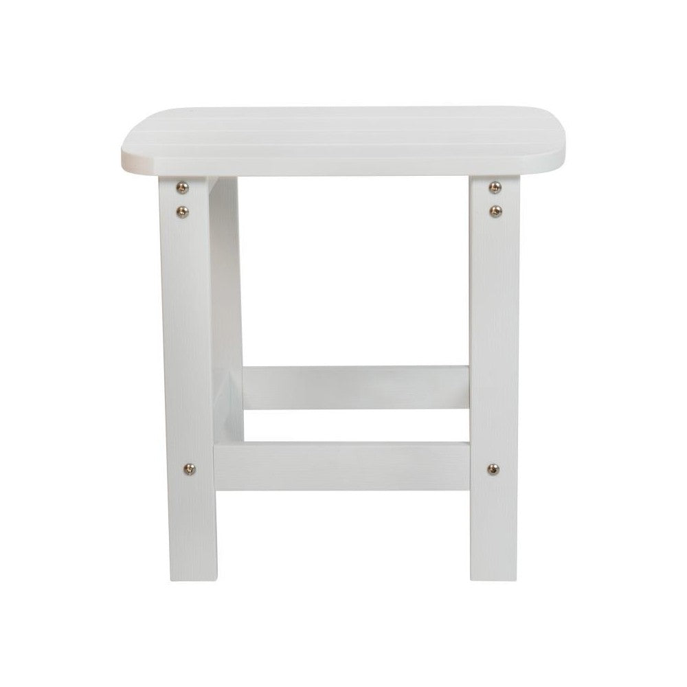Flash Furniture Charlestown White Adirondack Side Table JJ-T14001-WH-GG