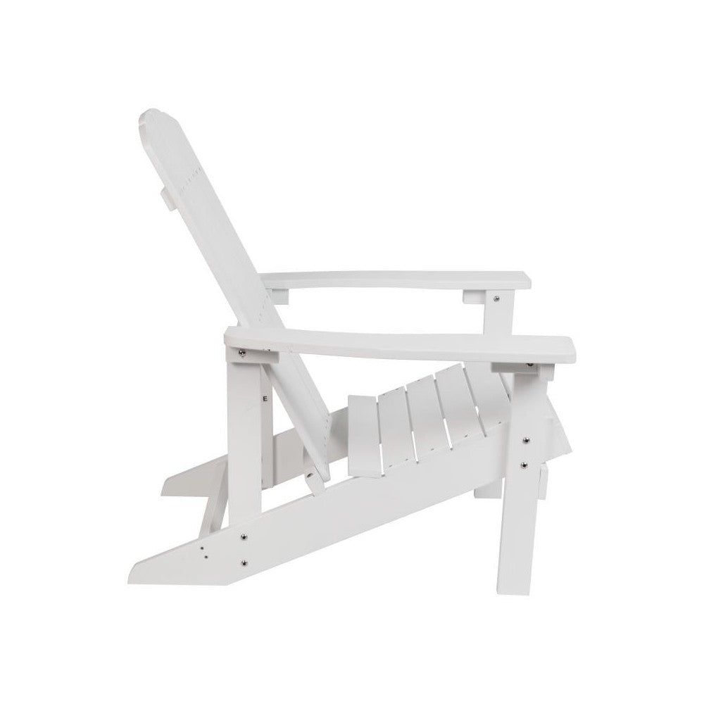 Flash Furniture Charlestown White Poly Adirondack Chair JJ-C14501-WH-GG
