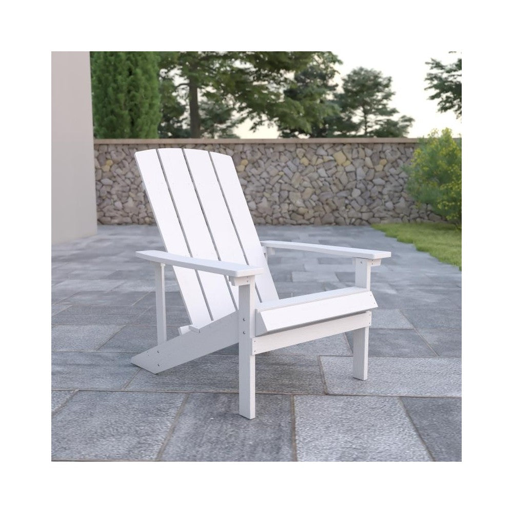 Flash Furniture Charlestown White Poly Adirondack Chair JJ-C14501-WH-GG
