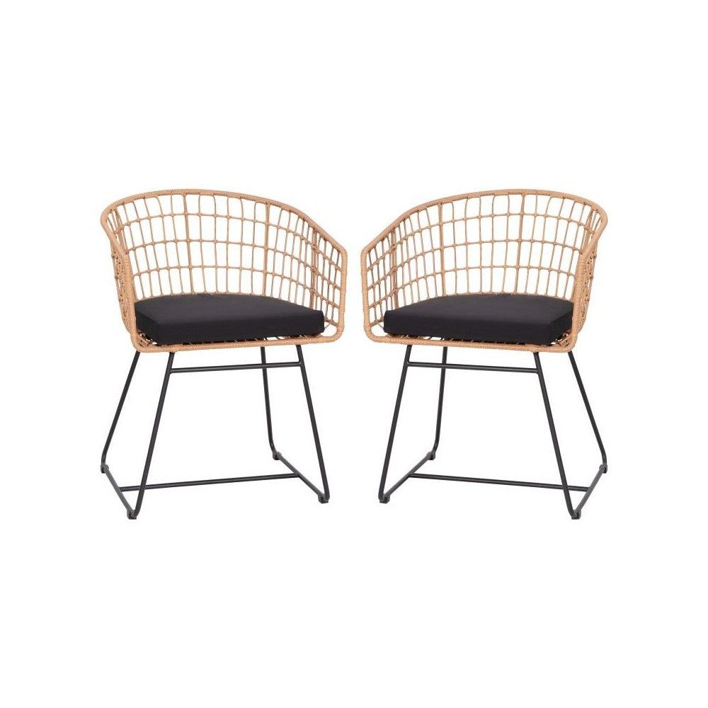 Flash Furniture Devon 2PK Natural Rope Chair-Cushion TW-VN015-15-NAT-GG