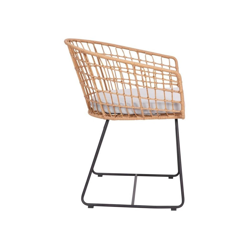 Flash Furniture Devon 3PC Natural Rattan Bistro Set TW-VN01516-NAT-LGY-GG