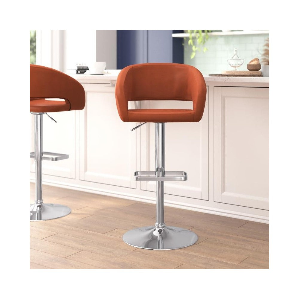 Flash Furniture Erik Cognac Vinyl Barstool CH-122070-BR-GG