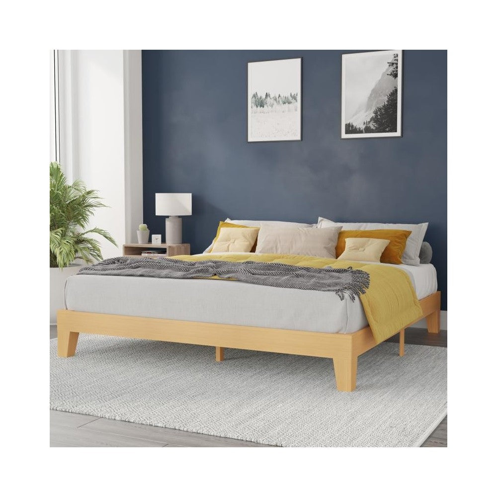 Flash Furniture Evelyn Pine Finish King Platform Bed YKC-1090-K-NAT-GG