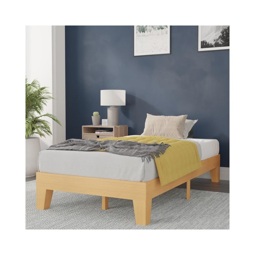 Flash Furniture Evelyn Pine Finish Twin Platform Bed YKC-1090-T-NAT-GG