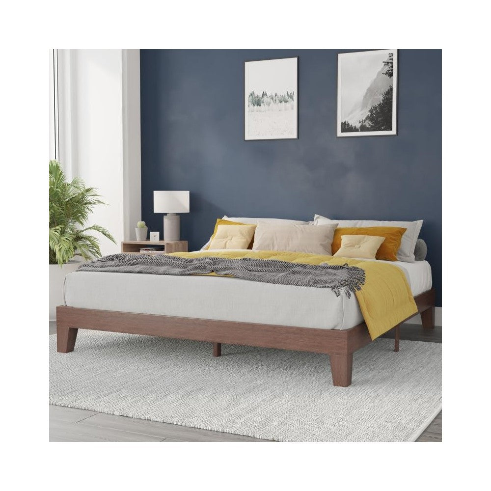 Flash Furniture Evelyn Walnut King Platform Bed YKC-1090-K-WAL-GG