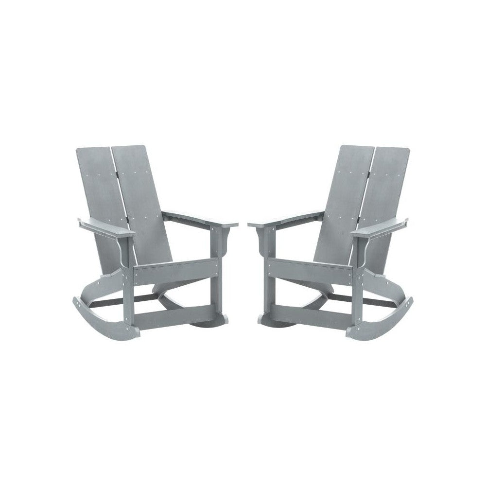 Flash Furniture Finn 2 PK Gray Resin Rocking Chair JJ-C14709-GY-2-GG