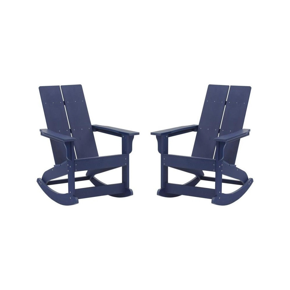 Flash Furniture Finn 2 PK Navy Resin Rocking Chair JJ-C14709-NV-2-GG