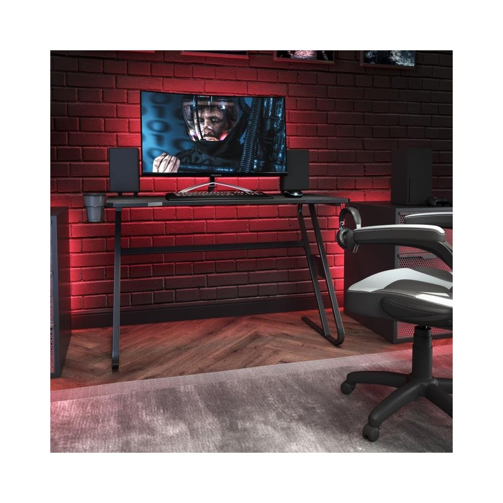 Flash Furniture Fisher Black Gaming Desk-Cup Holder NAN-RS-G1030-BK-GG