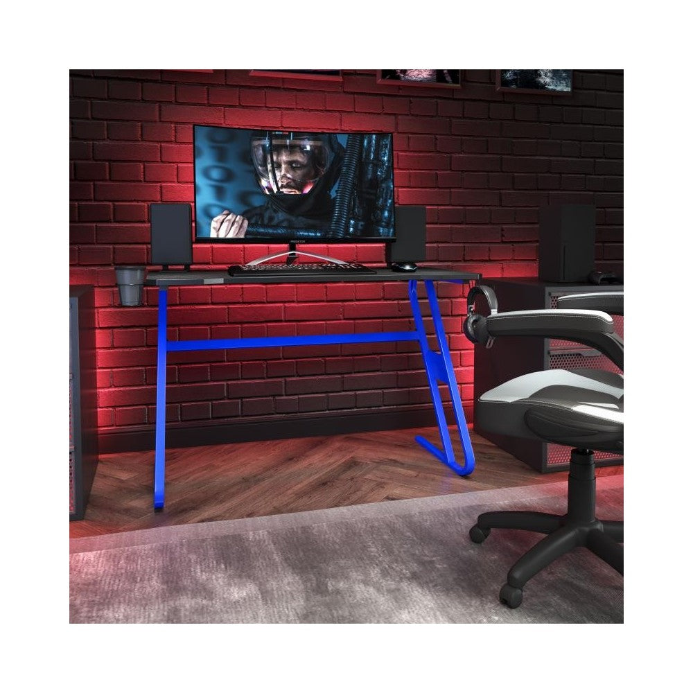 Flash Furniture Fisher Blue Gaming Desk-Cup Holder NAN-RS-G1030-BL-GG