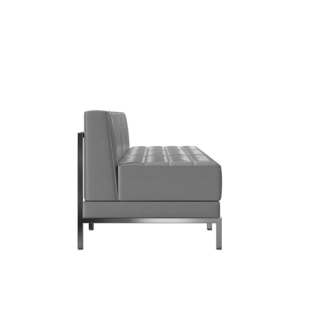 Flash Furniture Gray Leather Lounge Set, 3 PC ZB-IMAG-MIDCH-3-GY-GG