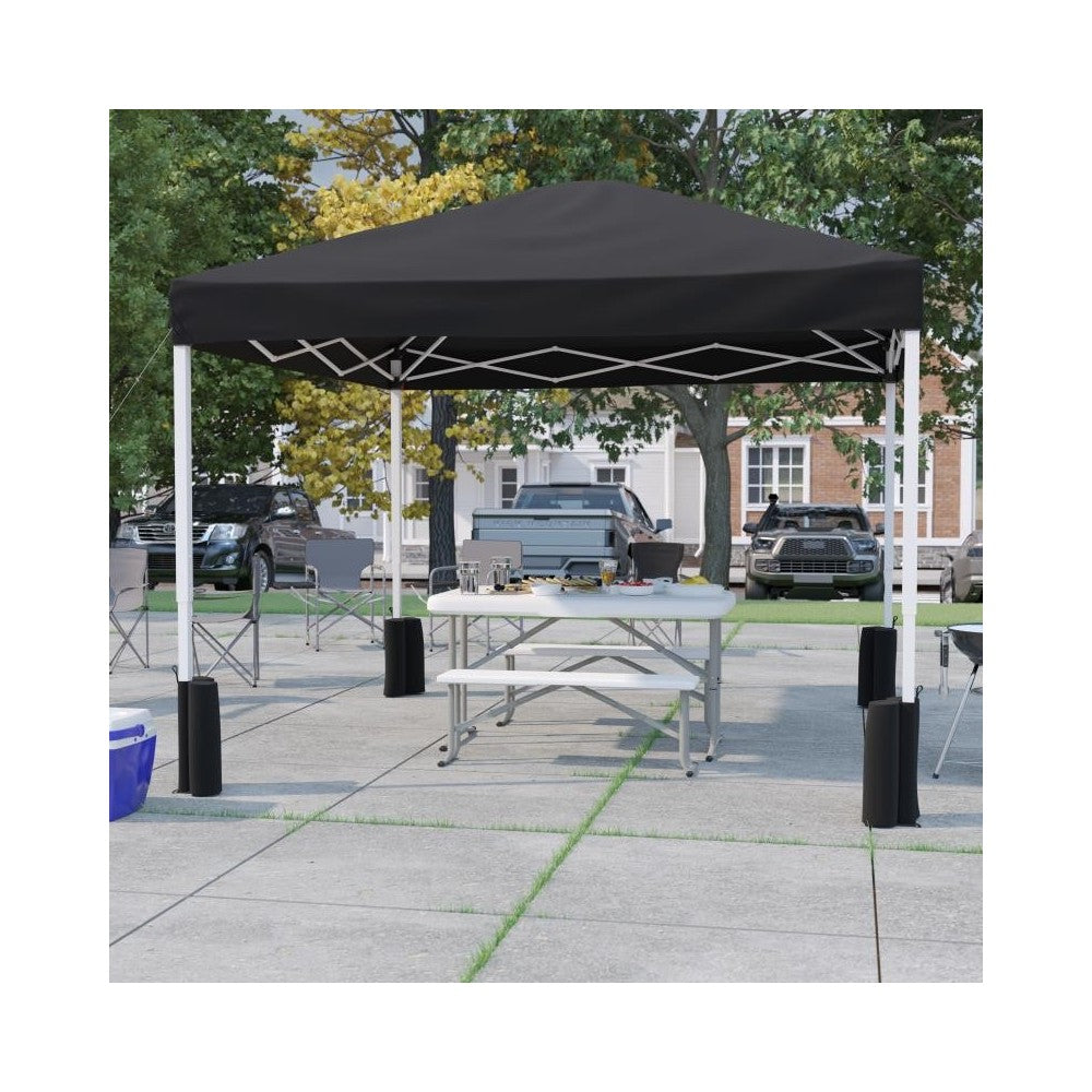 Flash Furniture Harris 10'x10' Black Pop Up Canopy JJ-GZ1010PKG-BK-GG