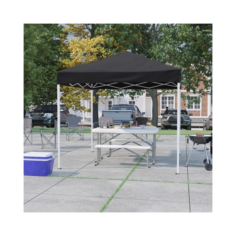 Flash Furniture Harris 8'x8' Black Pop Up Canopy JJ-GZ88-BK-GG