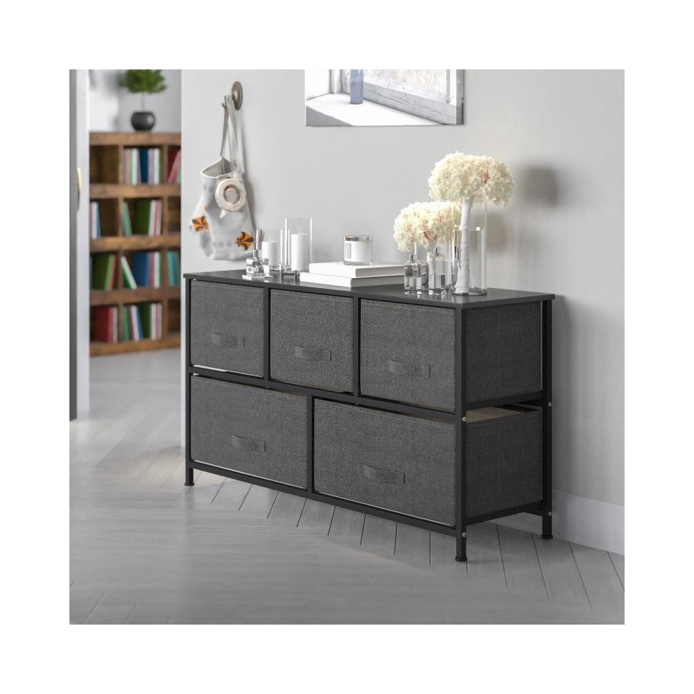 Flash Furniture Harris Black/Gray Chest Organizer WX-5L206-X-BK-GR-GG