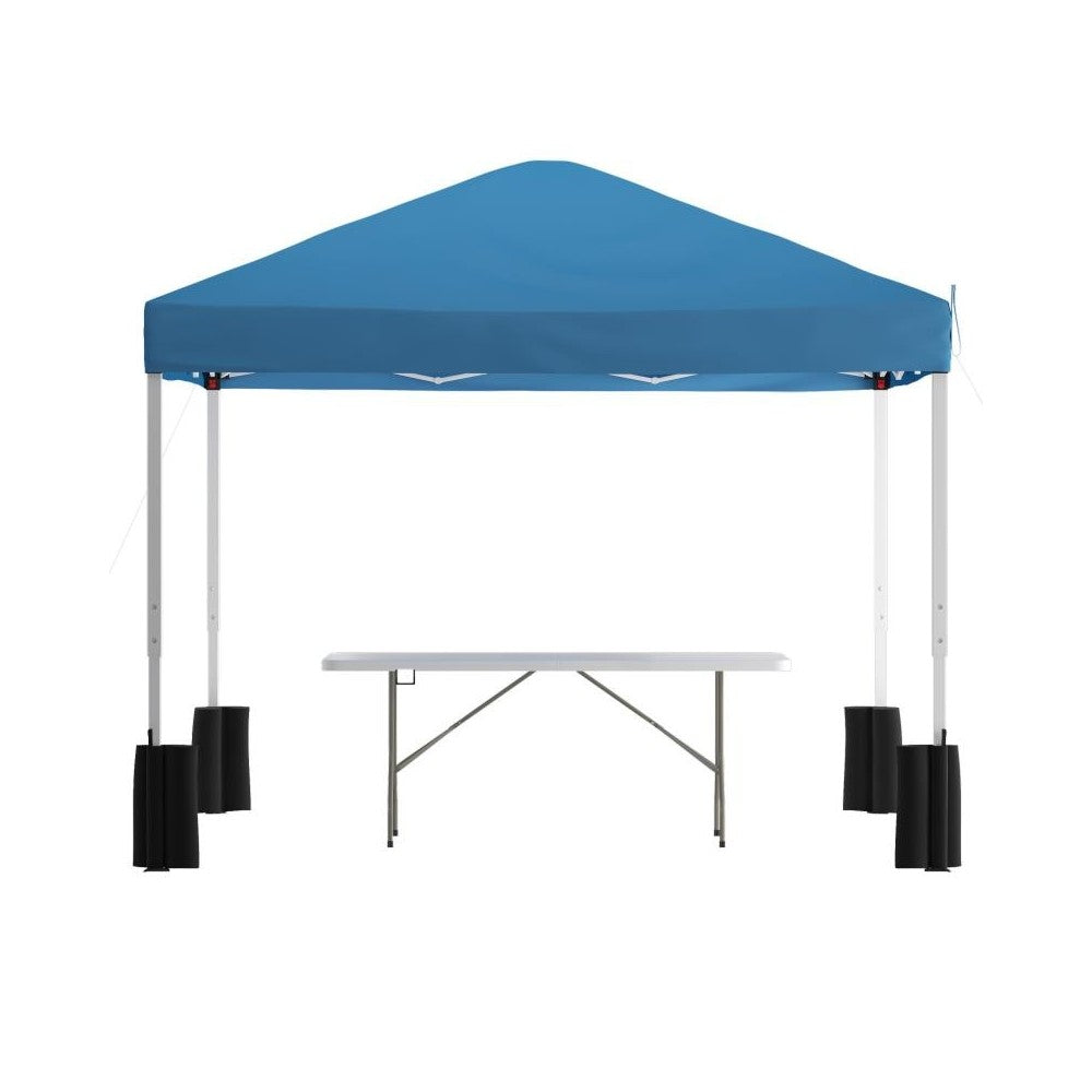 Flash Furniture Harris Blue Canopy & Folding Table JJ-GZ10PKG183Z-BL-GG