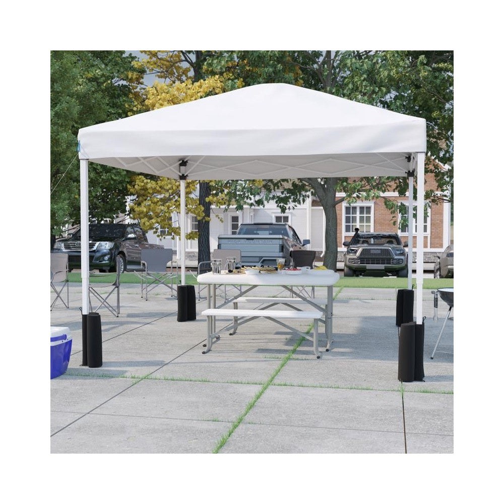 Flash Furniture Harris Canopy Tent & Folding Bench JJ-GZ10PKG103-WH-GG