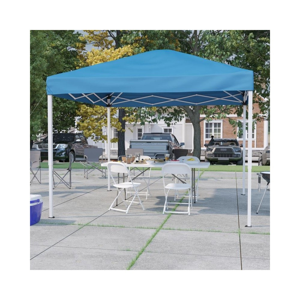 Flash Furniture Harris Canopy Tent,Table & 4 Chair JJ-GZ10183Z-4LEL3-BLWH-GG