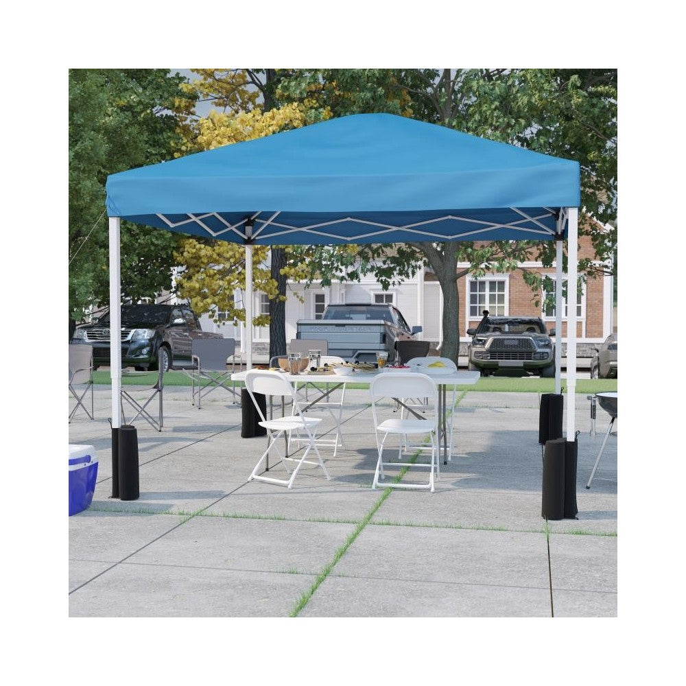 Flash Furniture Harris Canopy Tent,Table & 4 Chair JJ-GZ10PKG183Z-4LEL3-BLWH-GG