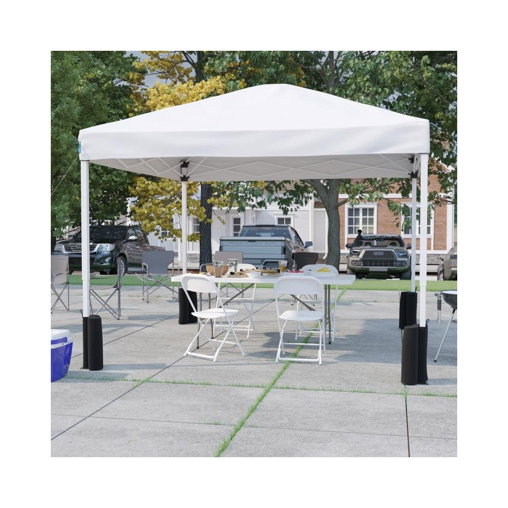 Flash Furniture Harris Canopy Tent,Table & 4 Chair JJ-GZ10PKG183Z-4LEL3-WHWH-GG