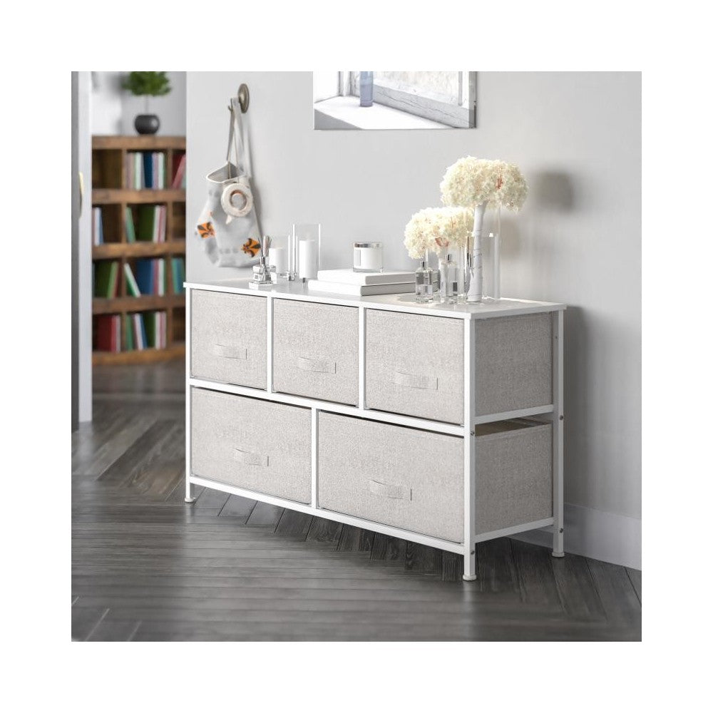 Flash Furniture Harris White/Gray Chest Organizer WX-5L206-X-WH-GR-GG