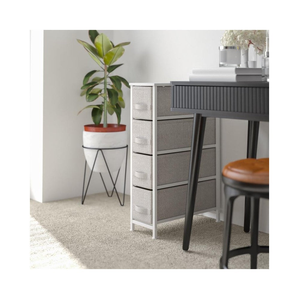 Flash Furniture Harris White/Gray Tall Organizer WX-5L203-WH-GR-GG
